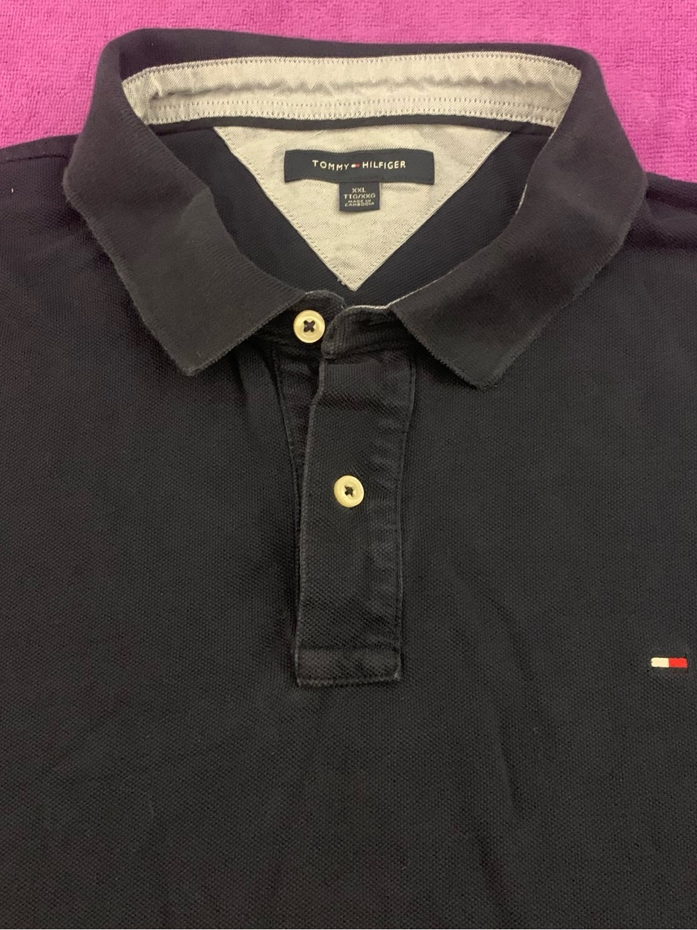 TOMMY HILFIGER SS 2 Button Navy Blue Polo